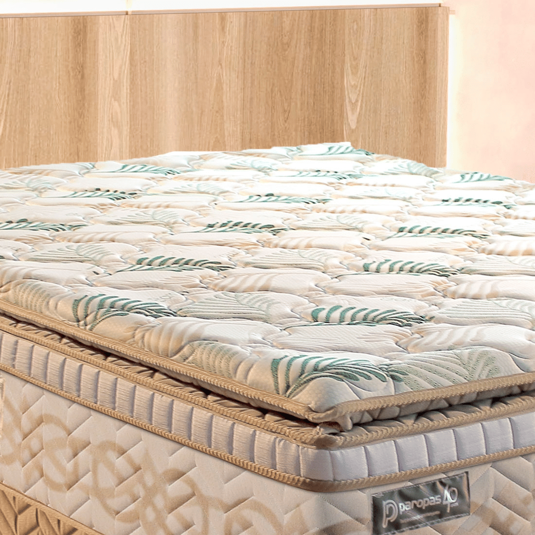 Conjunto Cama Box Queen Size Recordare Bambo Casal 158cm com Molas Ensacadas - Paropas Conjunto Cama Box Queen Size Recordare Bambo Casal 158cm com Molas Ensacadas - Paropas