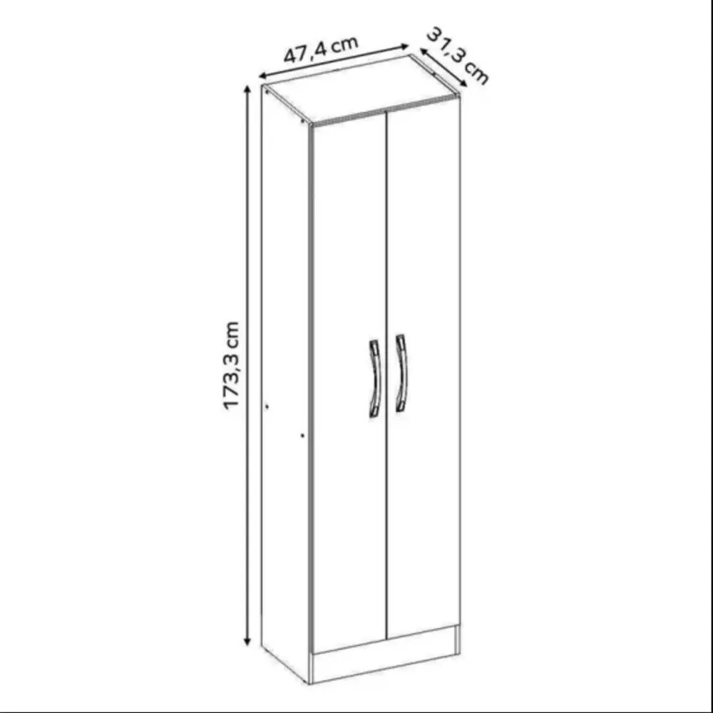 Armário Multiuso 2 Portas NT4045 Preto - Notável