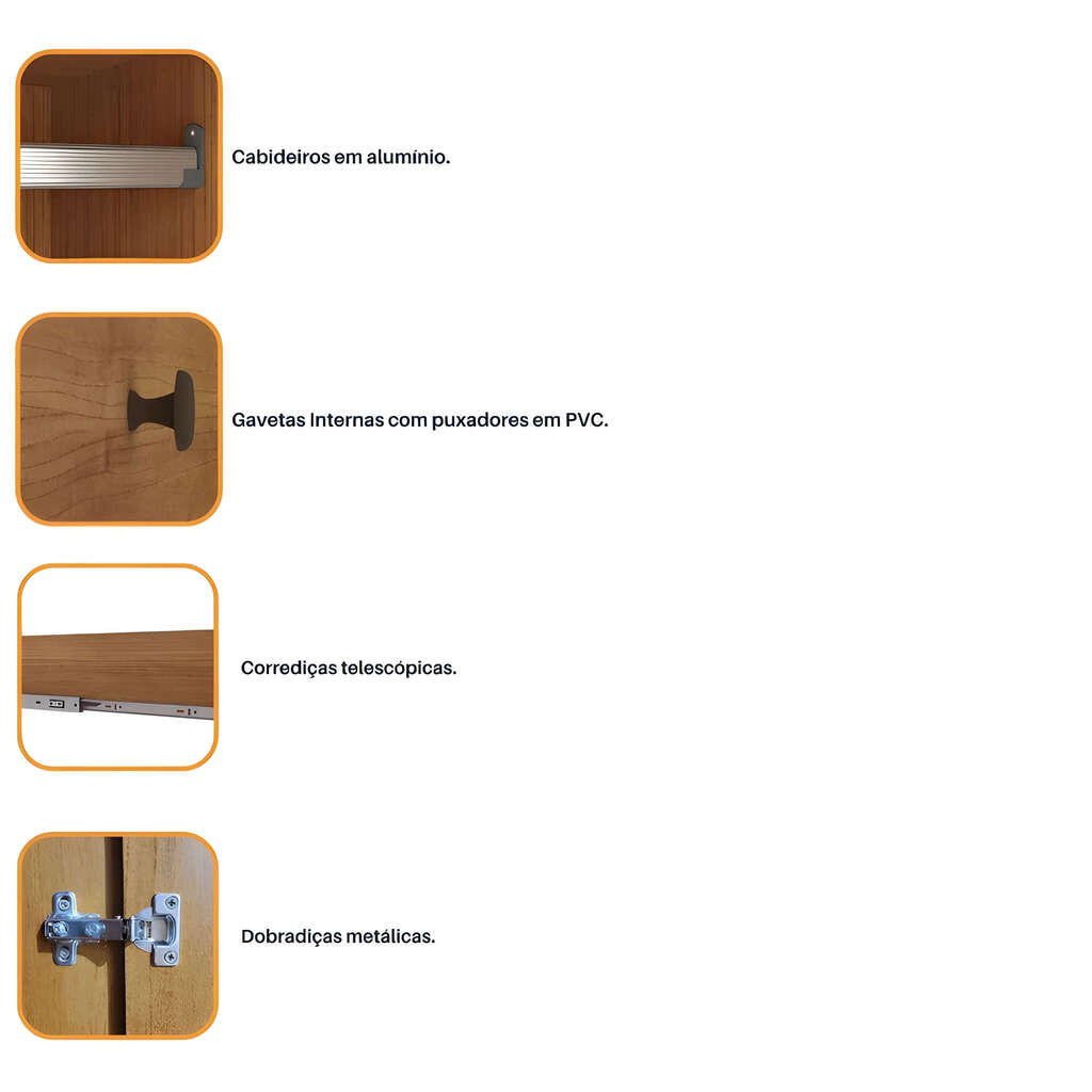 Guarda-Roupa Casal 6 Portas 4 Gavetas Tcil Móveis Veneza Cinamomo Guarda-Roupa Casal 6 Portas 4 Gavetas Tcil Móveis Veneza Cinamomo