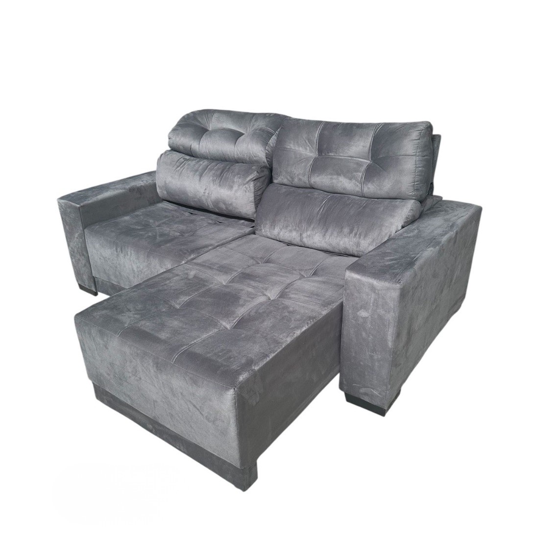 Sofá Retrátil Reclinável Dcore Grécia 200cm 2 Módulos Grafite