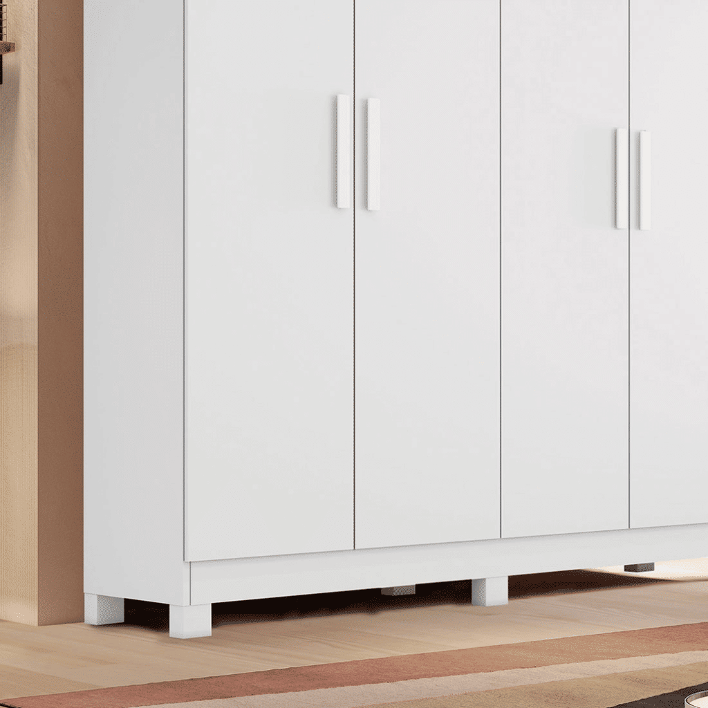 Guarda-Roupa Solteiro Em MDF 4 Portas Bianchi Nina Branco Guarda-Roupa Solteiro Em MDF 4 Portas Bianchi Nina Branco