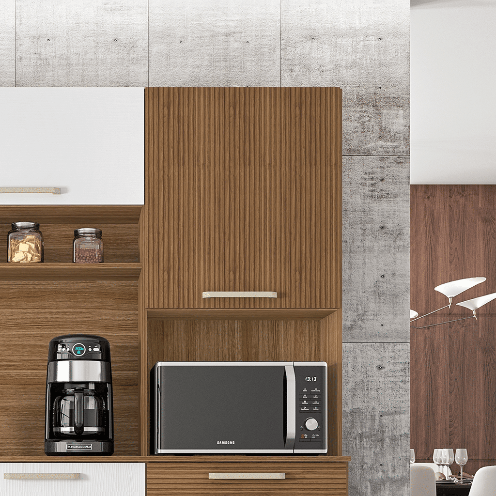 Armário de Cozinha Kit 6 Portas 2 Gavetas Ferrara Kits Paraná Freijo/Ripado/Supremo Armário de Cozinha Kit 6 Portas 2 Gavetas Ferrara Kits Paraná Freijo/Ripado/Supremo