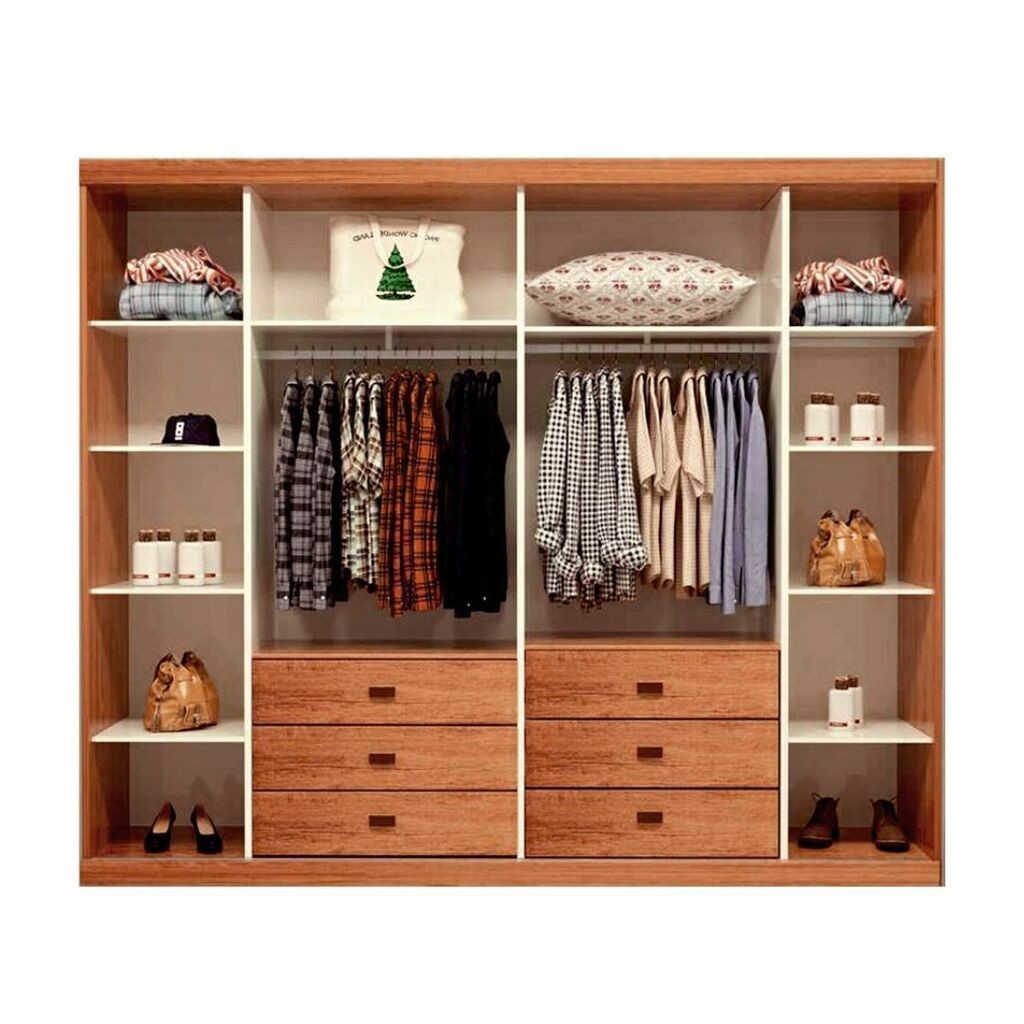 Guarda-Roupa Casal em MDF 6 Portas Bom Pastor Mary Naturalle/Off White/Naturalle Ripado Guarda-Roupa Casal em MDF 6 Portas Bom Pastor Mary Naturalle/Off White/Naturalle Ripado