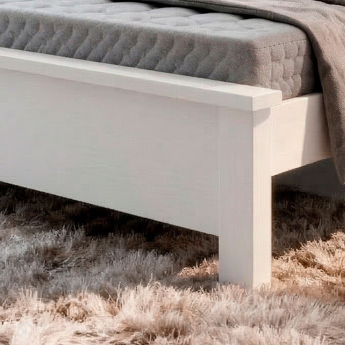 Cama Casal Sedan New Plus MDF Painel Ripado Bom Pastor - Branco Cama Casal Sedan New Plus MDF Painel Ripado Bom Pastor - Branco