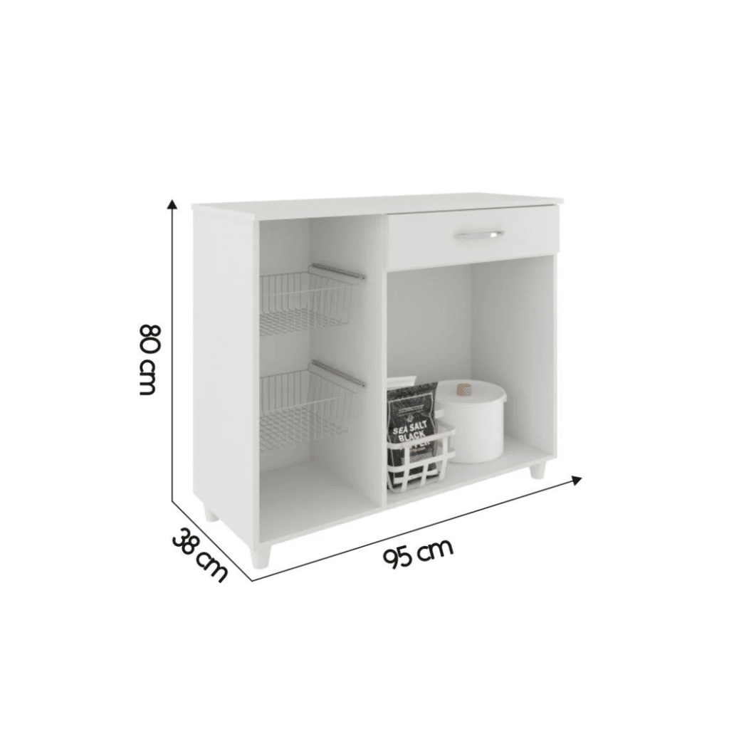 Balcão de Cozinha Fruteira Amanda Branco Fiorello Balcão de Cozinha Fruteira Amanda Branco Fiorello