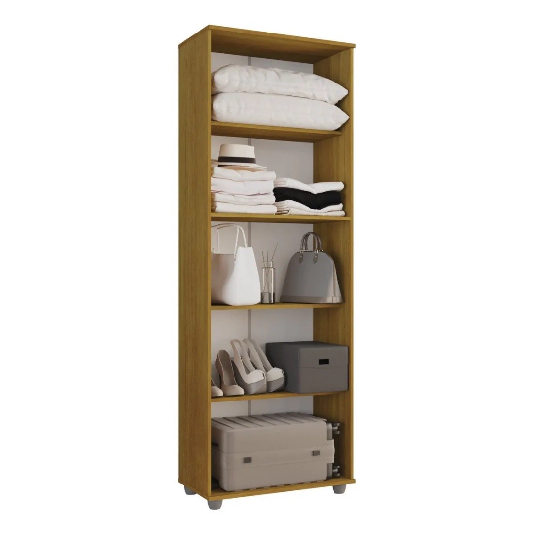 Armário Multiuso Caio 2 Portas 4 Prateleiras Cinamomo/Off White CHF Móveis