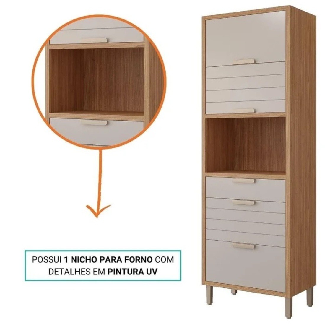 Paneleiro Torre Quente Eloise 70cm 3pt 2gav MGM Freijo/ Off white Paneleiro Torre Quente Eloise 70cm 3pt 2gav MGM Freijo/ Off white