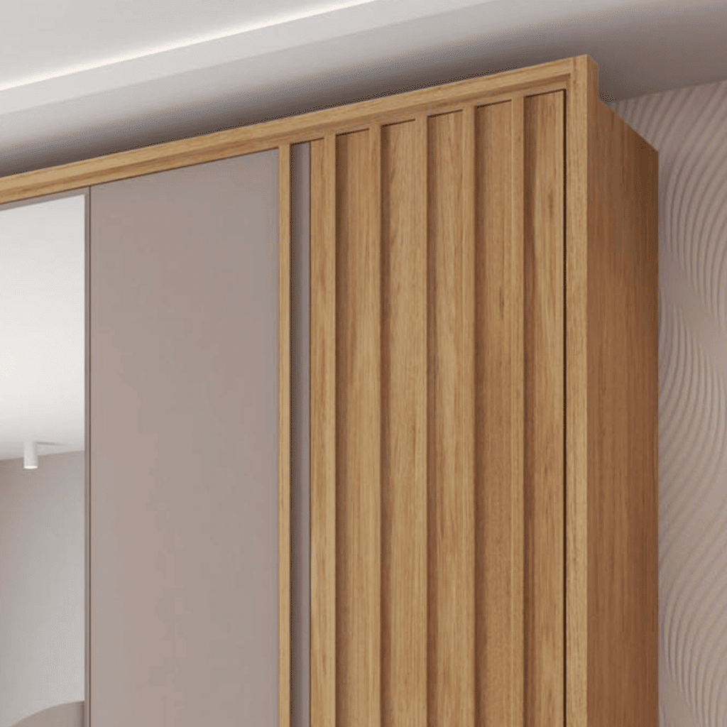 Guarda-Roupa Casal Com Espelho 6 Portas 4 Gavetas Apollo 2.7 Caemmun - Buriti/Fendi