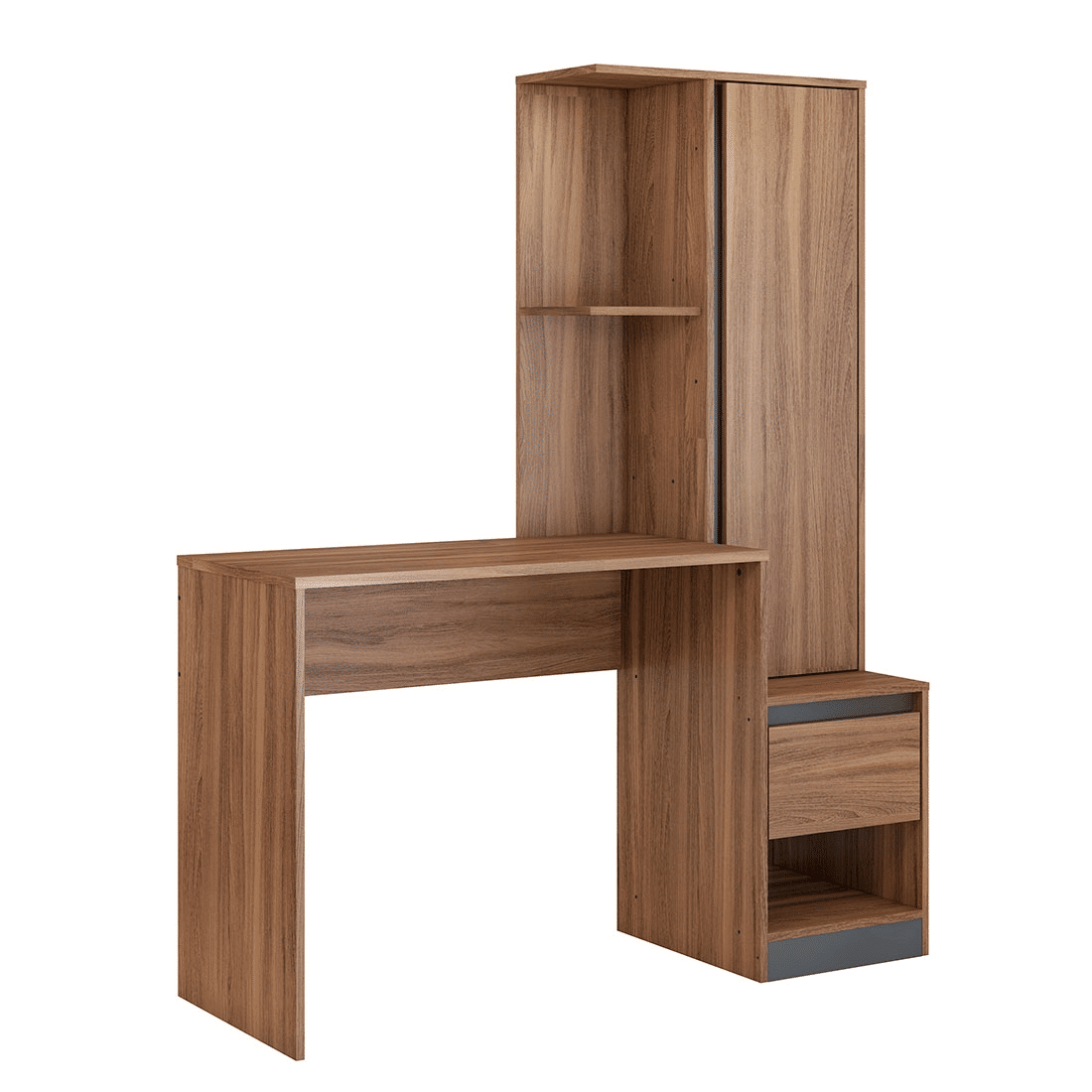 Escrivaninha Morada com Armário,  Amendoa/Grafito - Demobile