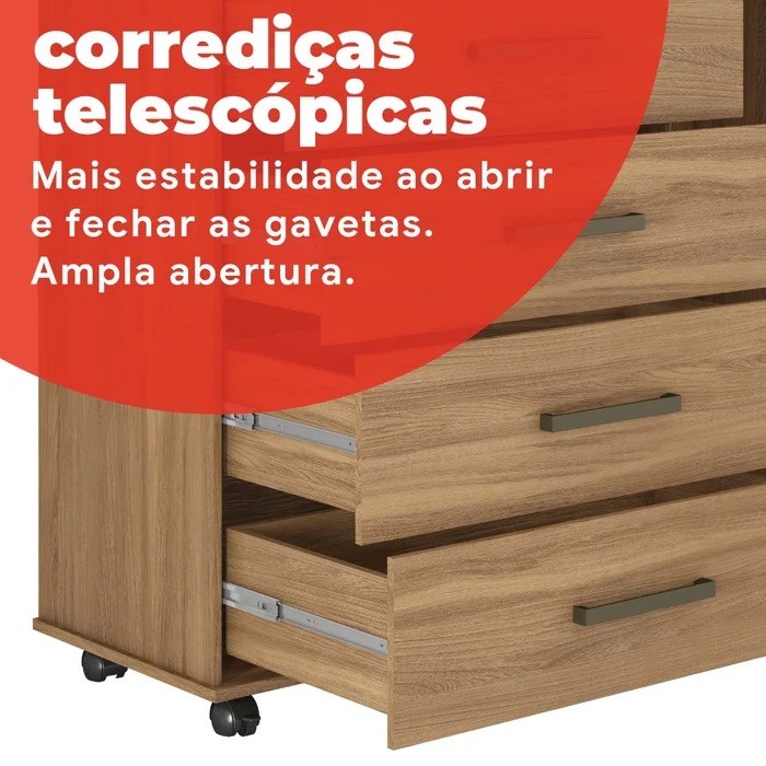 Cômoda Flora Demóbile 4 Gavetas e 1 Porta – Amendola Touch Cômoda Flora Demóbile 4 Gavetas e 1 Porta – Amendola Touch