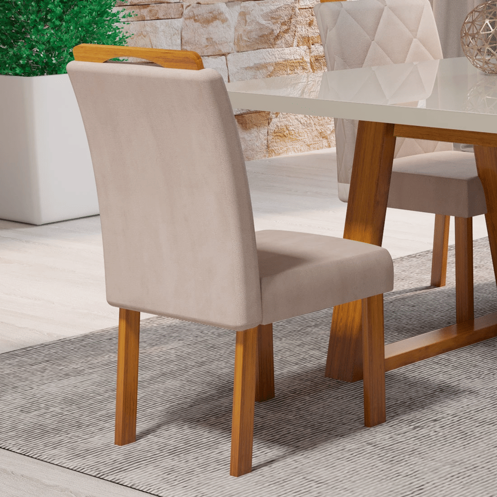 Conjunto Mesa Sofistic 180x90 com 6 cadeiras Malibu Lord, Naturale - Bom Pastor Conjunto Mesa Sofistic 180x90 com 6 cadeiras Malibu Lord, Naturale - Bom Pastor