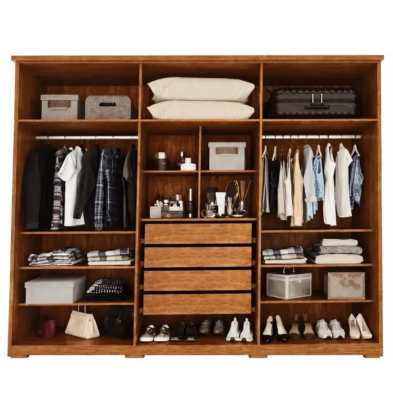 Guarda-roupa 100% MDF Toronto Reflecta 6 Portas 4 Gavetas 240cm IMOP - Cinamomo/Arena