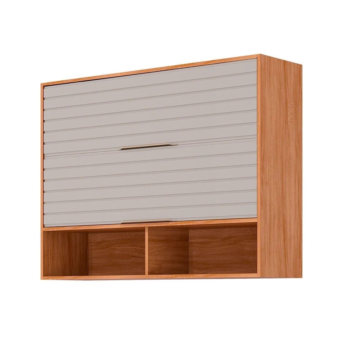 Cozinha Esplêndida 3 Módulos 100% MDF Cristaleira Reflecta com LED - Cinamomo/Of White Cozinha Esplêndida 3 Módulos 100% MDF Cristaleira Reflecta com LED - Cinamomo/Of White