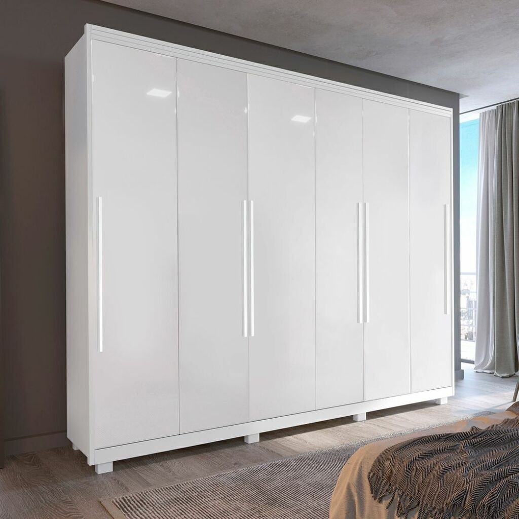 Guarda-Roupa Casal em MDF 6 Portas Bom Pastor Mary Branco Guarda-Roupa Casal em MDF 6 Portas Bom Pastor Mary Branco