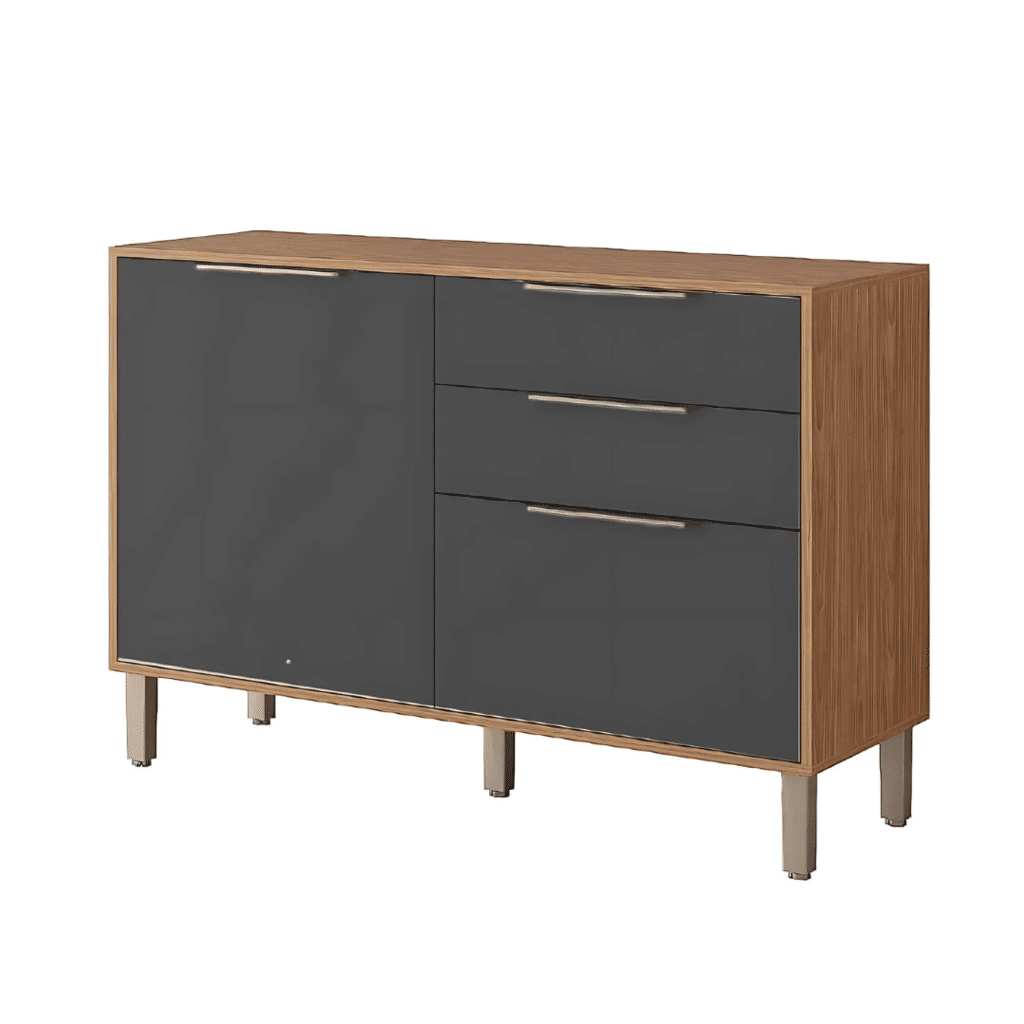 Balcão de Cozinha em MDF com Tampo 2 Gav e 2 Portas 120 cm MGM Divina Freijó/Titanium Balcão de Cozinha em MDF com Tampo 2 Gav e 2 Portas 120 cm MGM Divina Freijó/Titanium