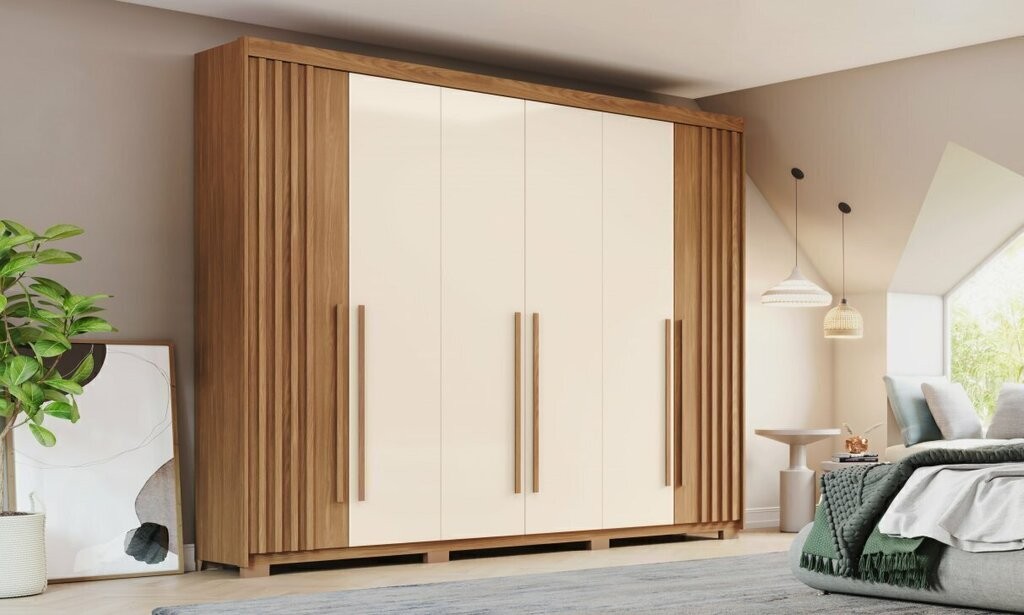 Guarda-roupa Casal Norton 6 Portas Nature/Off - Henn Guarda-roupa Casal Norton 6 Portas Nature/Off - Henn