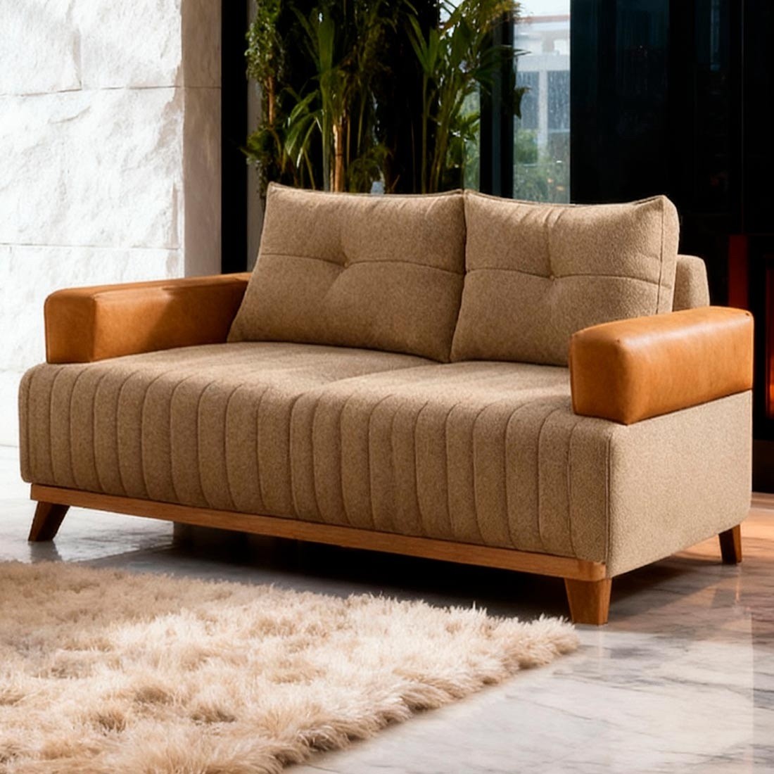 Sofá 3 Lugares Siena 195cm Castor 9101/3025 - Bom Pastor