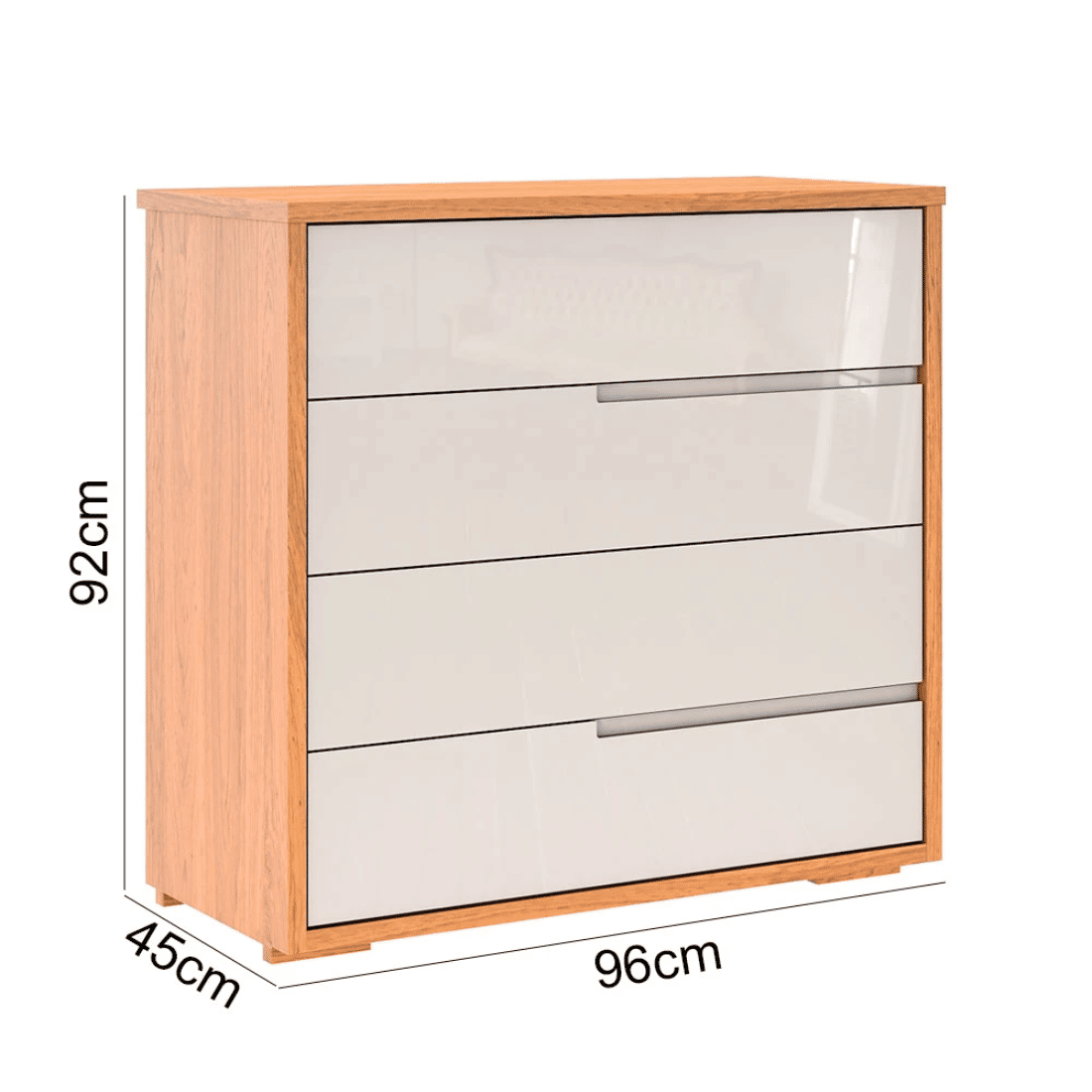 Cômoda 4G Robel Concept PUX Cava Freijo/Off White Liso 100% MDF Cômoda 4G Robel Concept PUX Cava Freijo/Off White Liso 100% MDF