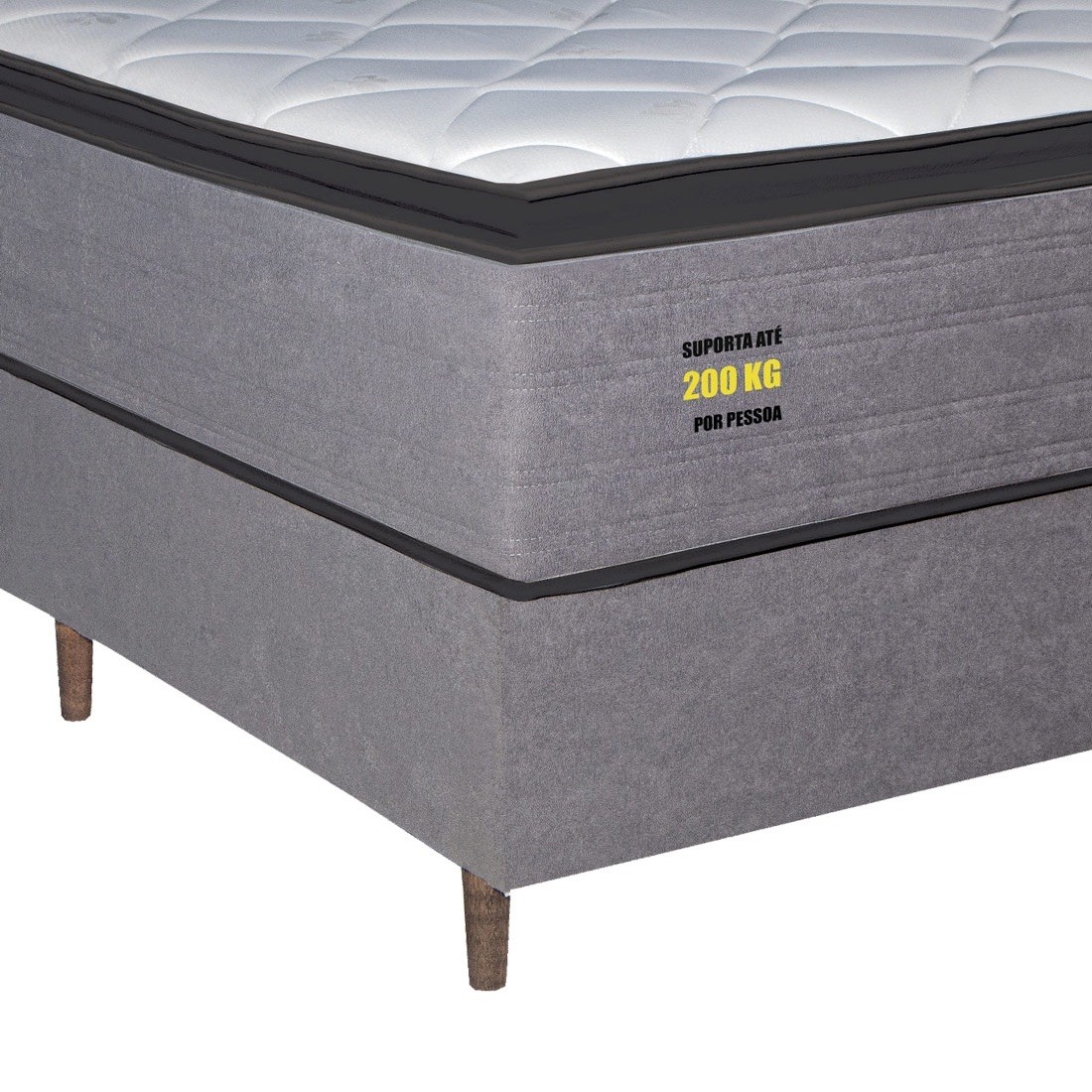 Conjunto Box Casal 138cm Valery PKT com Molas Ensacadas e Espuma D45 Bom Pastor