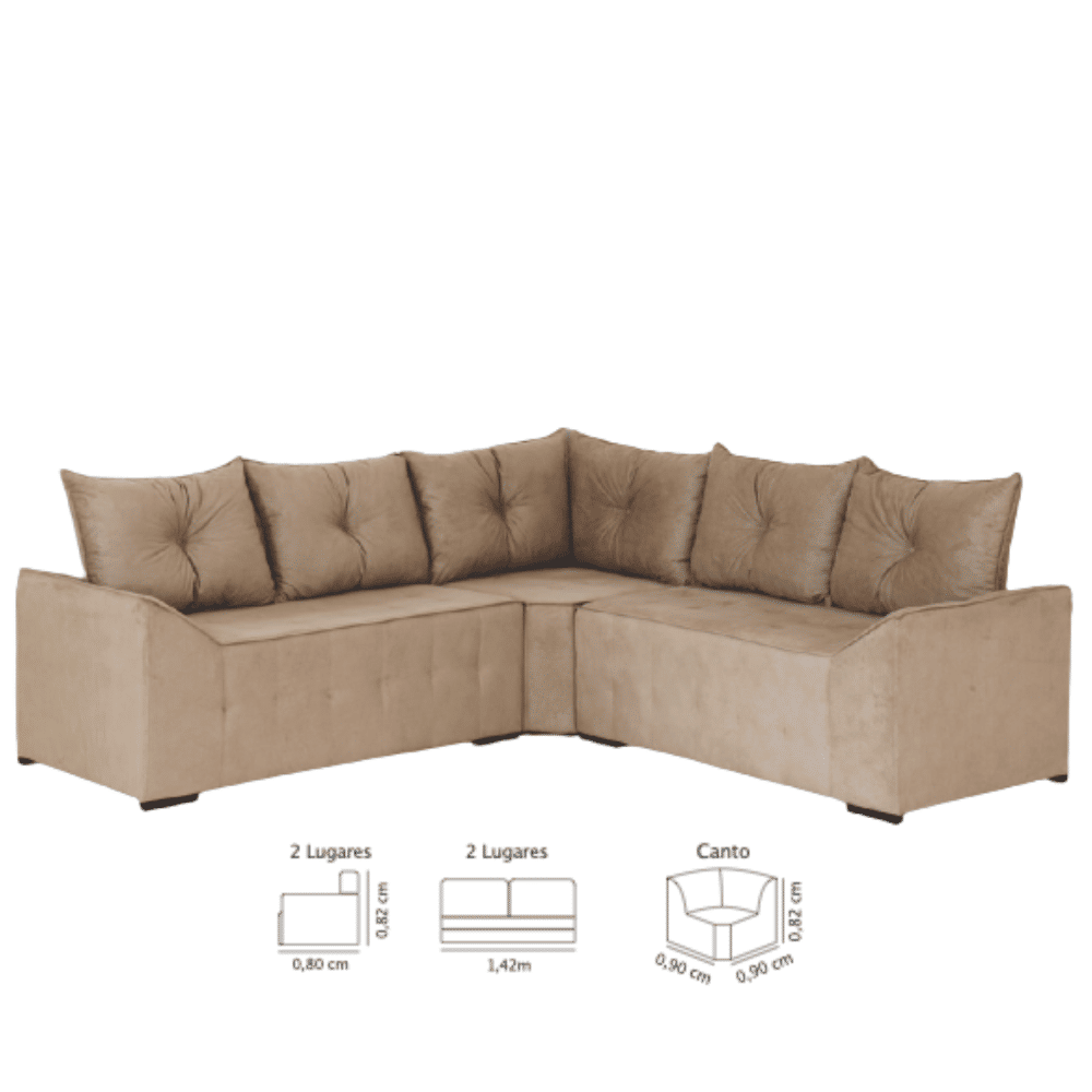 Sofá de Canto Charme Castor Malu Estofados Sofá de Canto Charme Castor Malu Estofados