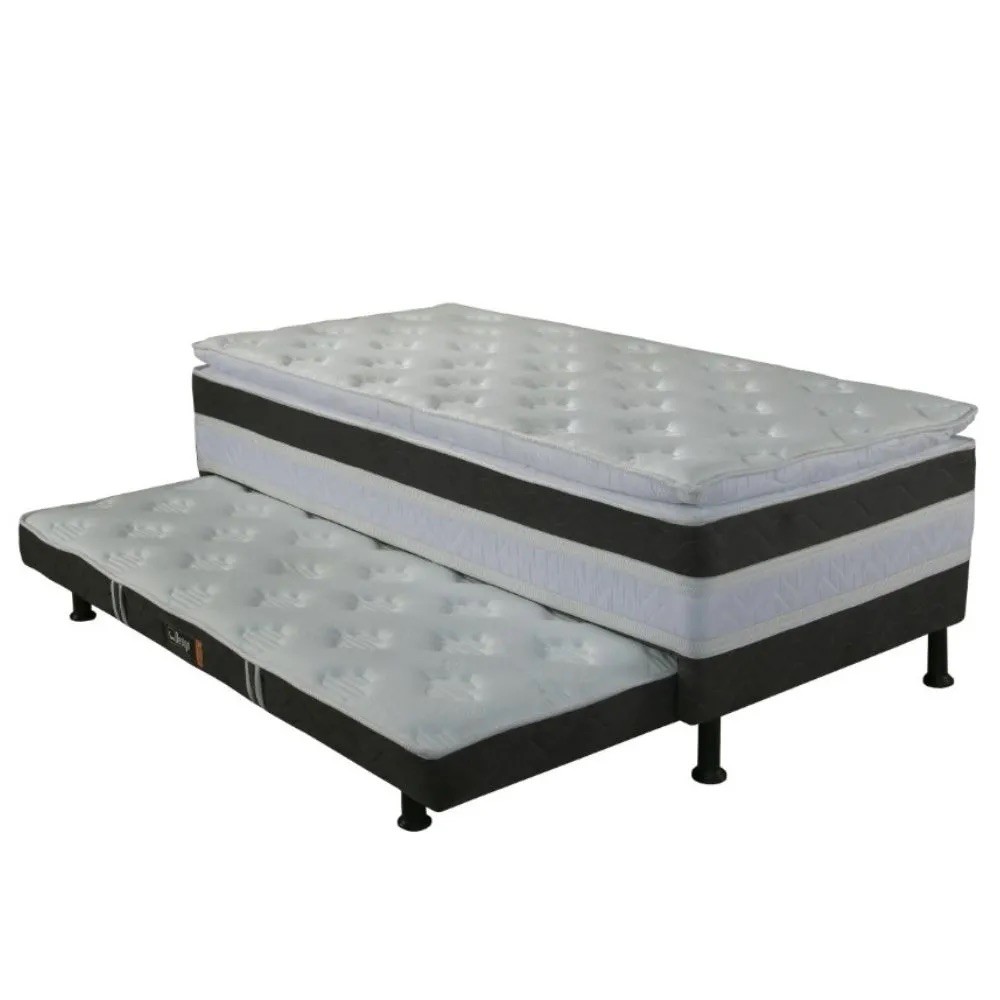Cama Bibox Solteiro Conjugada com Auxiliar 88x188x64 Ouro Design Cama Bibox Solteiro Conjugada com Auxiliar 88x188x64 Ouro Design