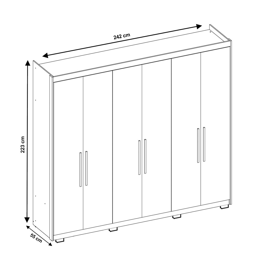 Guarda-Roupa Venice 6 Portas 100% MDF Demóbile - Amendoa/off White Guarda-Roupa Venice 6 Portas 100% MDF Demóbile - Amendoa/off White