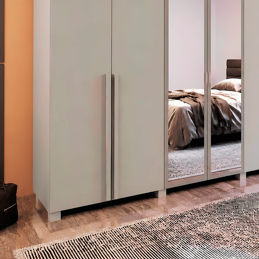 Guarda-roupa Casal Diamante 6 Portas 6 Gavetas 242cm Bom Pastor - Bege