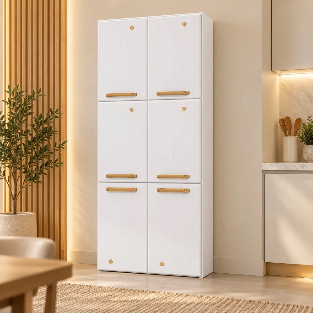 Paneleiro Telasul Duplo Alto 6 Portas Diamante New 70cm - Branco Paneleiro Telasul Duplo Alto 6 Portas Diamante New 70cm - Branco