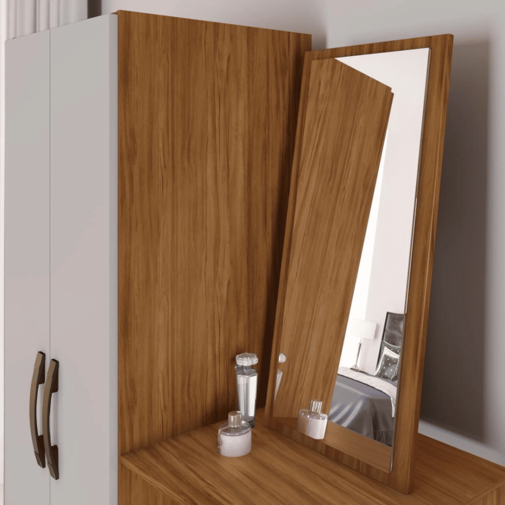 Cômoda para Quarto com Espelho 2 Portas 3 Gav Notável NT5165 Freijó/Off White Cômoda para Quarto com Espelho 2 Portas 3 Gav Notável NT5165 Freijó/Off White