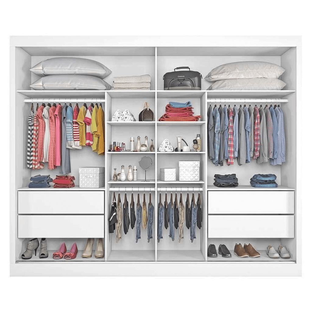 Guarda-Roupa Casal Com Espelho 100% MDF 2 Portas de Correr Verona Plus Branco Europa Guarda-Roupa Casal Com Espelho 100% MDF 2 Portas de Correr Verona Plus Branco Europa