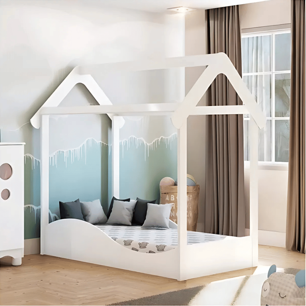 Mini Cama Montessoriana Uli Branco Brilho - Peroba Móveis Mini Cama Montessoriana Uli Branco Brilho - Peroba Móveis