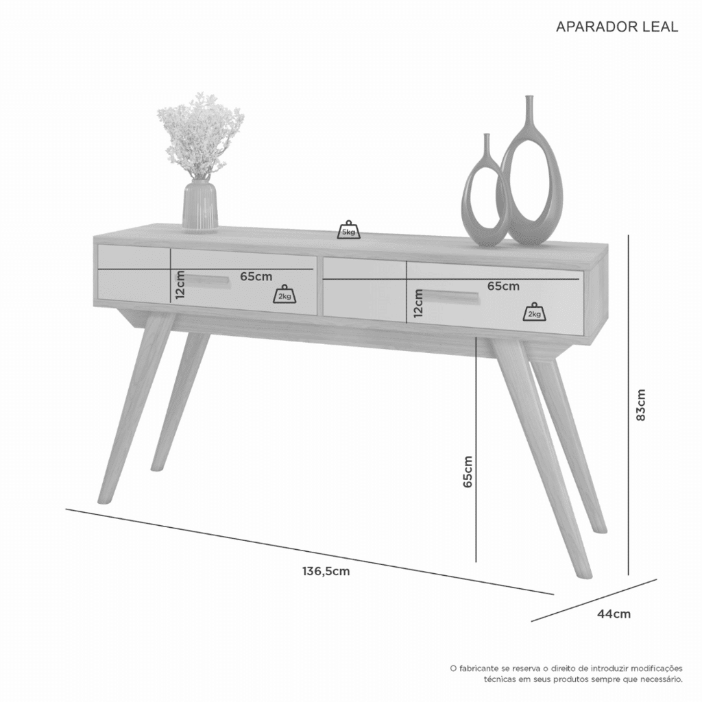 Aparador Leal 2 Gavetas e Pés Em Madeira Cinamomo/Off White JCM Aparador Leal 2 Gavetas e Pés Em Madeira Cinamomo/Off White JCM