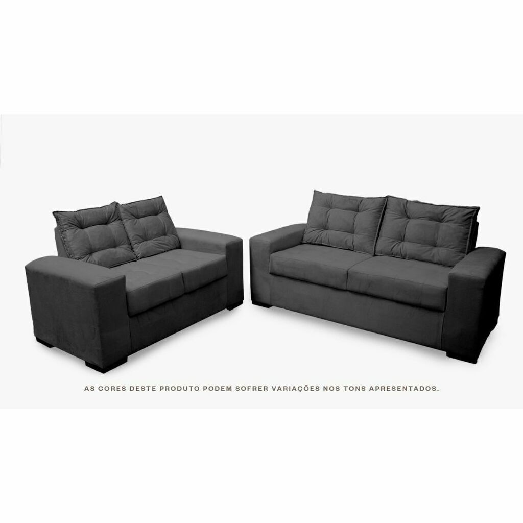 Conjunto de Sofá 2x3 Lugares Torun Cinza Masterflex