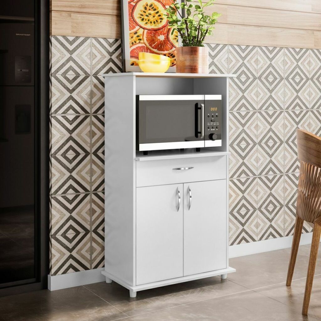 Balcão Multiuso para Forno e Microondas 2 Portas NT 3070 Branco - Notável Móveis Balcão Multiuso para Forno e Microondas 2 Portas NT 3070 Branco - Notável Móveis