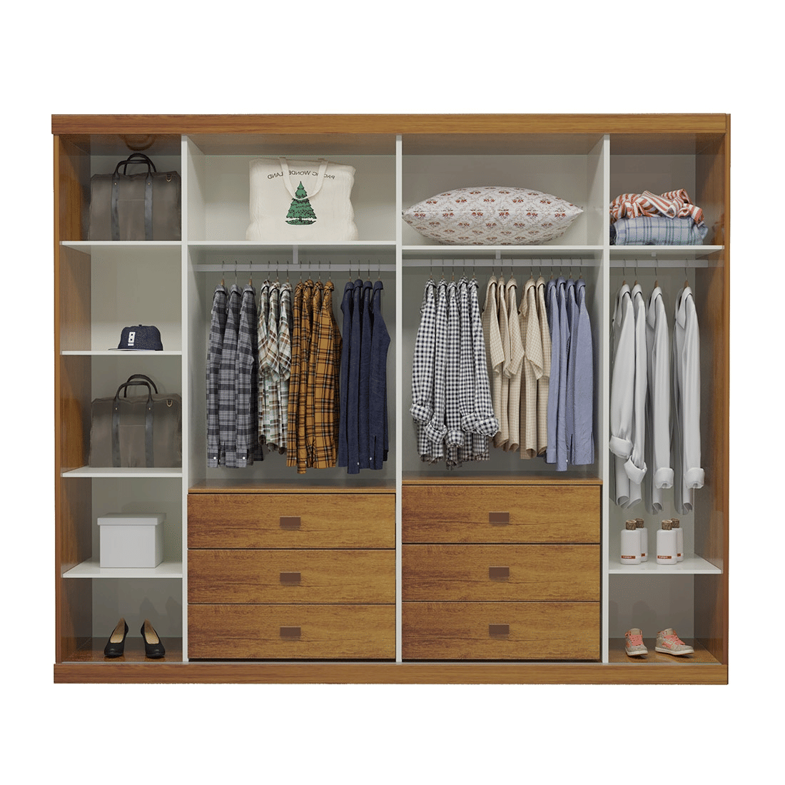 Guarda-Roupa Casal em MDF 6 Portas Bom Pastor Big Mary 2.7 - Naturall Guarda-Roupa Casal em MDF 6 Portas Bom Pastor Big Mary 2.7 - Naturall