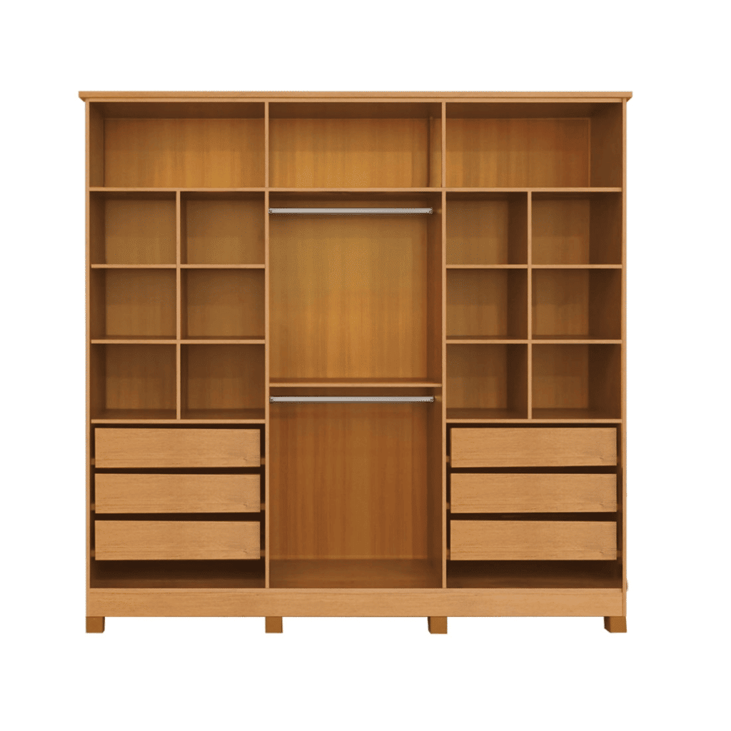 Guarda-Roupa Casal 100% MDF 6 Portas Bianchi, Bianca, Naturall Guarda-Roupa Casal 100% MDF 6 Portas Bianchi, Bianca, Naturall