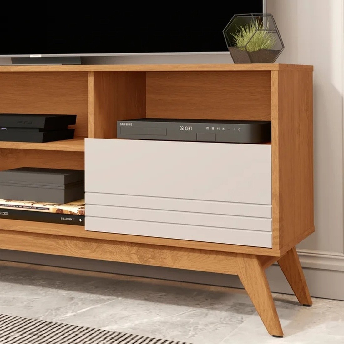 Rack Giga Kairo para TV até 75 Polegadas Wood Nature/Off White Rack Giga Kairo para TV até 75 Polegadas Wood Nature/Off White