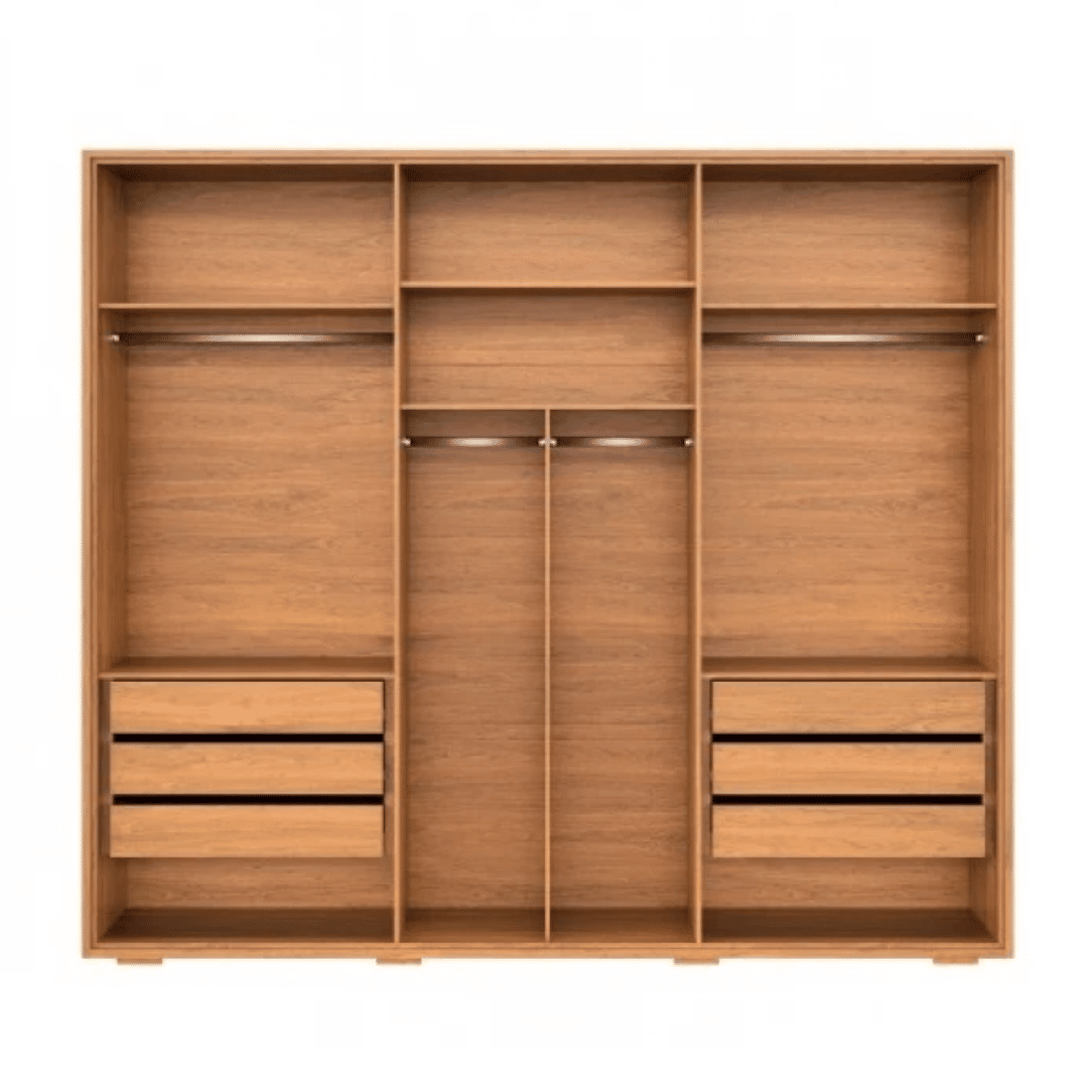 Guarda-Roupa 6 Portas 100% MDF 6 Gavetas Robel Concept 2.4 c/ Pés Freijó/Reflecta Guarda-Roupa 6 Portas 100% MDF 6 Gavetas Robel Concept 2.4 c/ Pés Freijó/Reflecta