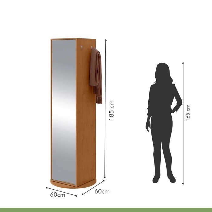 Multiuso Sapateira Esthela com Espelho e Base Giratória – Lopas – Cor Amendola Multiuso Sapateira Esthela com Espelho e Base Giratória – Lopas – Cor Amendola