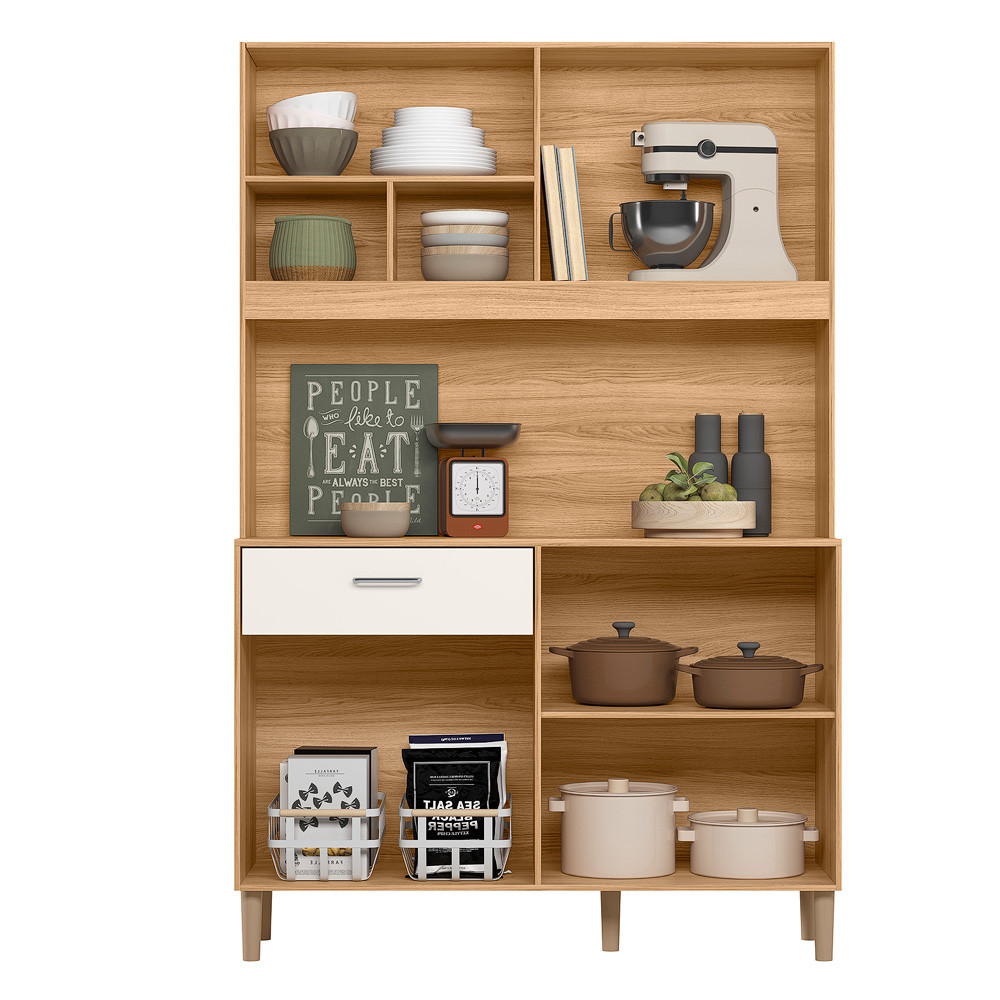 Kit Cozinha Nicioli Erva Doce 120cm 6 Portas 1 Gaveta Ipê Off White Cristal Kit Cozinha Nicioli Erva Doce 120cm 6 Portas 1 Gaveta Ipê Off White Cristal