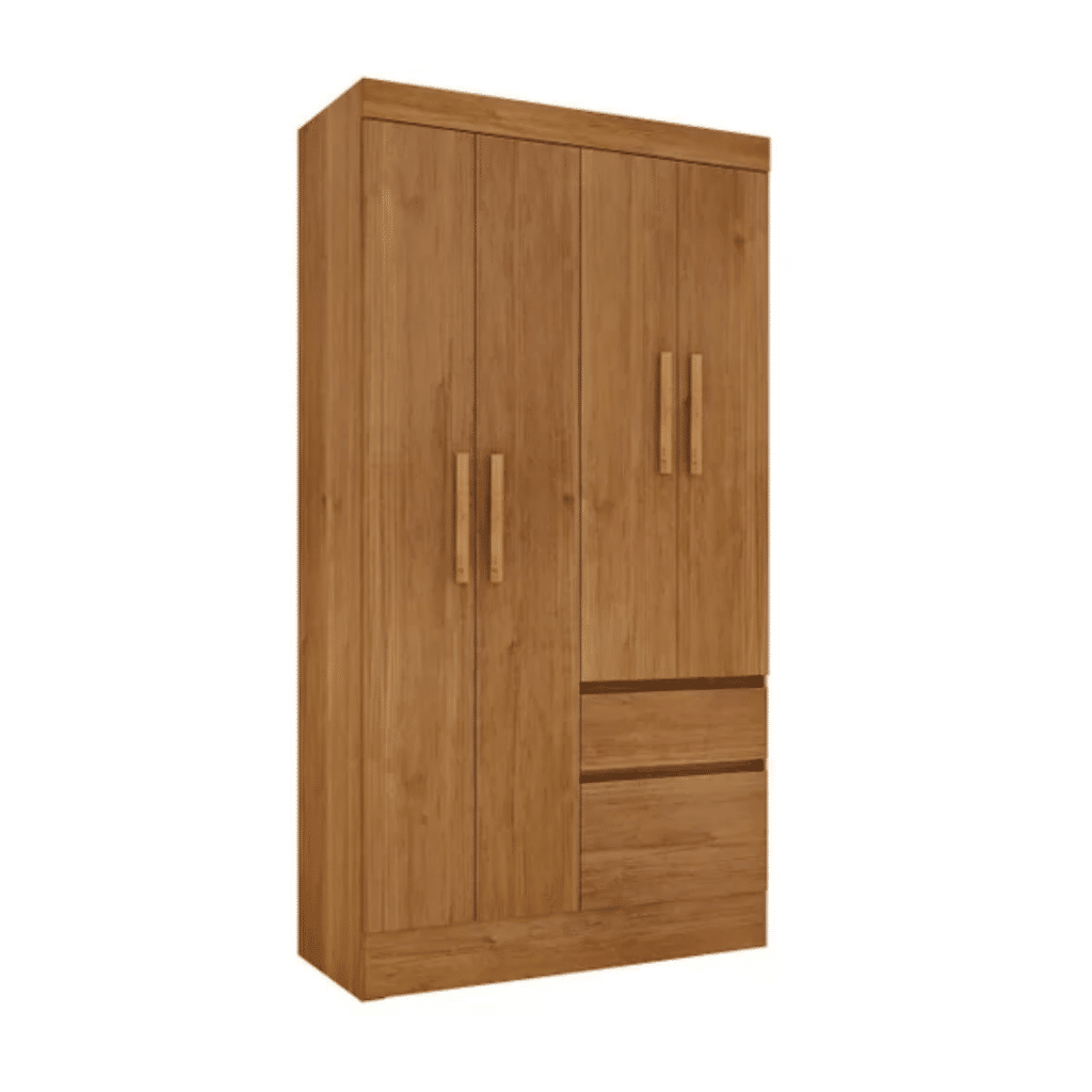 Guarda-Roupa Solteiro 4 Portas 2 Gavetas Oregon Cinamomo - Tcil Móveis  Guarda-Roupa Solteiro 4 Portas 2 Gavetas Oregon Cinamomo - Tcil Móveis