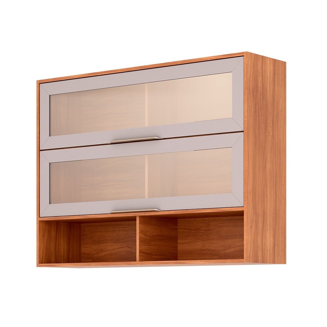 Cozinha Esplêndida Cristal 3 Módulos 100% MDF 270cm MGM Móveis - Cinamomo/Of White Cozinha Esplêndida Cristal 3 Módulos 100% MDF 270cm MGM Móveis - Cinamomo/Of White