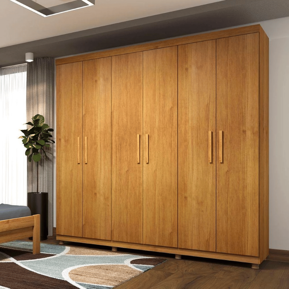 Guarda-Roupa Casal 6 Portas Olimpo Cinamomo -  Tcil Móveis  Guarda-Roupa Casal 6 Portas Olimpo Cinamomo -  Tcil Móveis