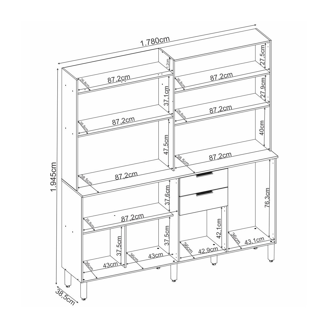 Kit Cozinha Compacta Pitaya 07 Portas e 2 Gavetas Demóbile - Amendoa/Nude Texturado Kit Cozinha Compacta Pitaya 07 Portas e 2 Gavetas Demóbile - Amendoa/Nude Texturado