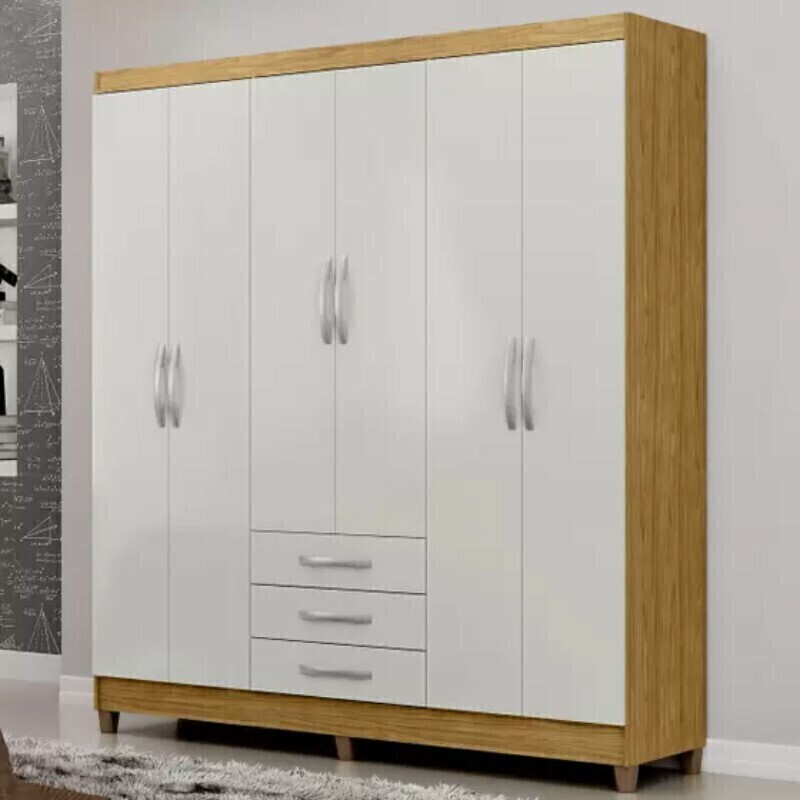 Guarda-Roupa Casal 6 Portas Mx Móveis Toledo Marrocos / Off White