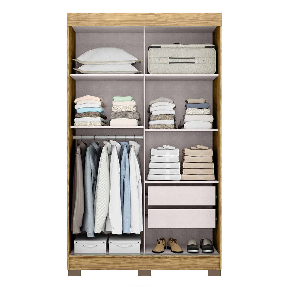 Guarda-Roupa Solteiro  2 Portas de Correr, Apiuna, Marrocos/Off White - MX Móveis Guarda-Roupa Solteiro  2 Portas de Correr, Apiuna, Marrocos/Off White - MX Móveis