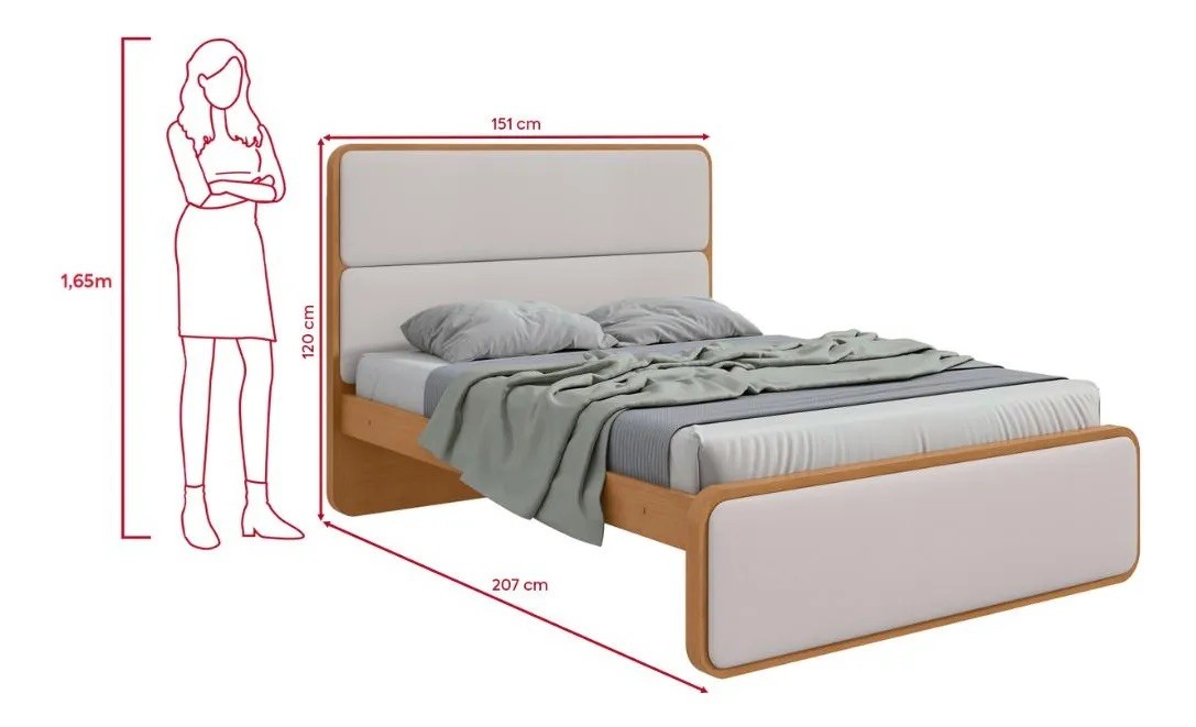 Cama Lopas Casal Loop Amendoa Clean Bege Corano - Amendoa