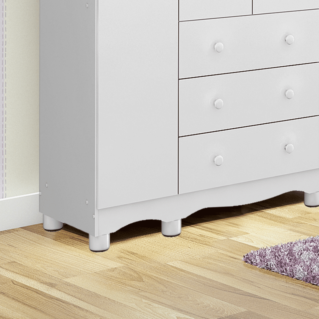 Guarda-Roupa Infantil 4 Portas em MDF Moveis Peroba Uli Branco Guarda-Roupa Infantil 4 Portas em MDF Moveis Peroba Uli Branco