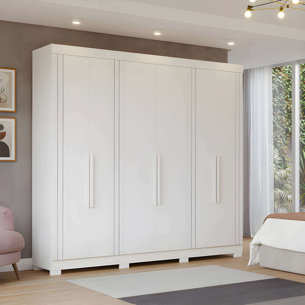 Guarda-Roupa Casal 100% MDF 6 Portas Panan Móveis Cecilia Branco Guarda-Roupa Casal 100% MDF 6 Portas Panan Móveis Cecilia Branco