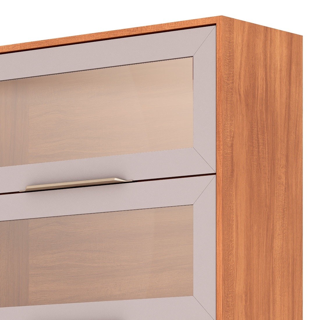 Armário Aéreo Esplendida Cristal 80 2 Portas 100% MDF MGM Móveis - Cinamomo/Of White